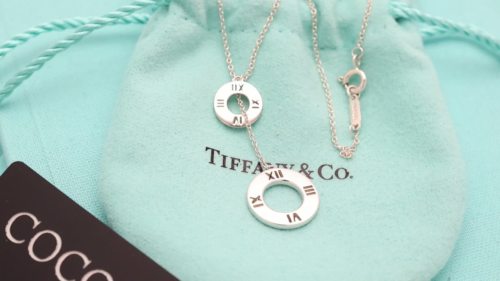 Tiffany & Co. Atlas Round Circle Lariat Necklace Sterling Silver 925