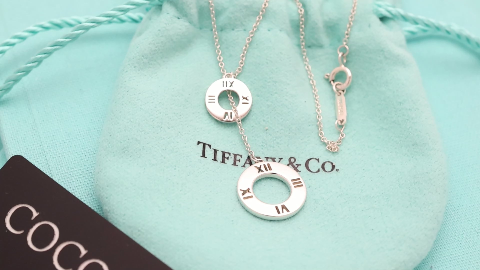 Tiffany & Co. Atlas Round Circle Lariat Necklace Sterling Silver 925