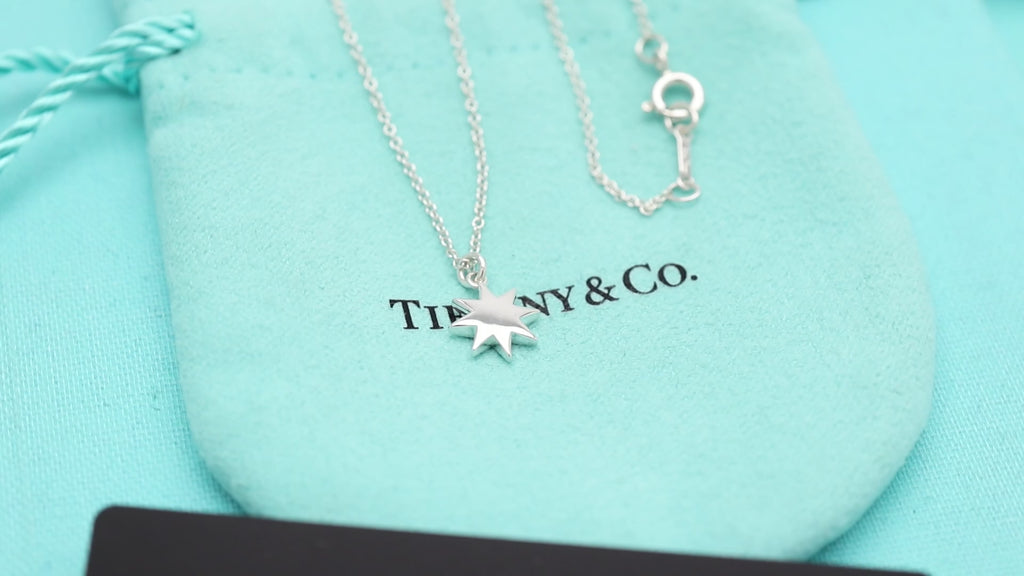  Tiffany & Co. Picasso Sun Star Pendant Necklace Sterling Silver 925 